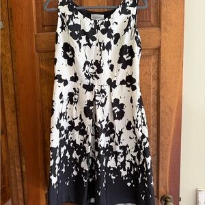 Studio I Black and White Floral Midi Dress